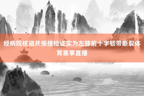 经病院核磁共振搜检证实为左膝前十字韧带断裂体育赛事直播