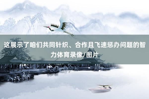 这展示了咱们共同针织、合作且飞速惩办问题的智力体育录像/图片