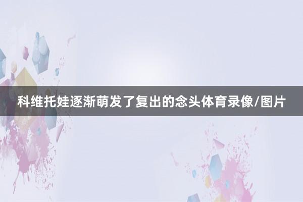 科维托娃逐渐萌发了复出的念头体育录像/图片
