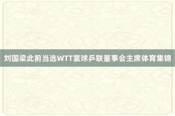 刘国梁此前当选WTT寰球乒联董事会主席体育集锦
