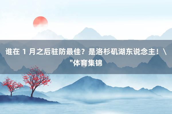 谁在 1 月之后驻防最佳？是洛杉矶湖东说念主！