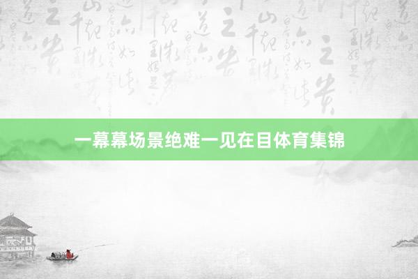 一幕幕场景绝难一见在目体育集锦