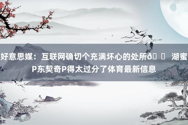 好意思媒：互联网确切个充满坏心的处所😠湖蜜P东契奇P得太过分了体育最新信息