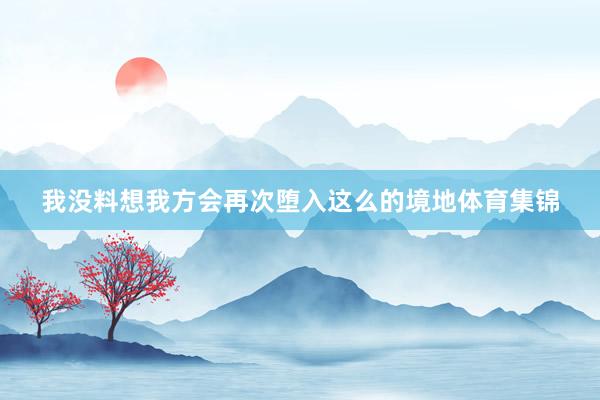我没料想我方会再次堕入这么的境地体育集锦