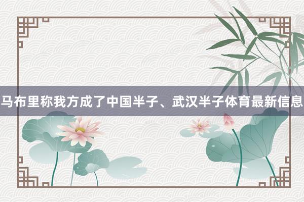 马布里称我方成了中国半子、武汉半子体育最新信息