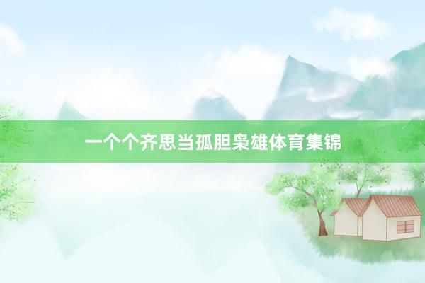 一个个齐思当孤胆枭雄体育集锦