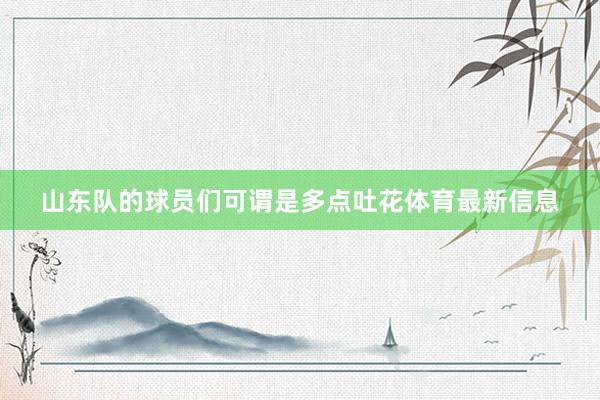 山东队的球员们可谓是多点吐花体育最新信息