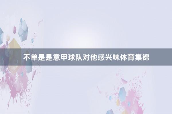 不单是是意甲球队对他感兴味体育集锦