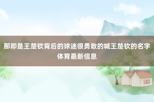 那即是王楚钦背后的球迷很勇敢的喊王楚钦的名字体育最新信息