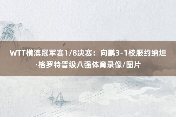 WTT横滨冠军赛1/8决赛：向鹏3-1校服约纳坦·格罗特晋级八强体育录像/图片