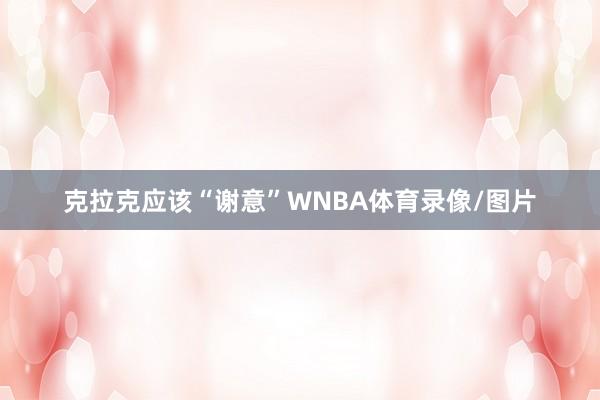 克拉克应该“谢意”WNBA体育录像/图片