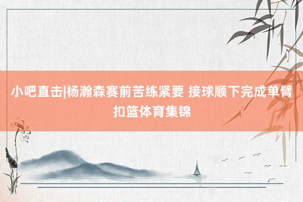 小吧直击|杨瀚森赛前苦练紧要 接球顺下完成单臂扣篮体育集锦