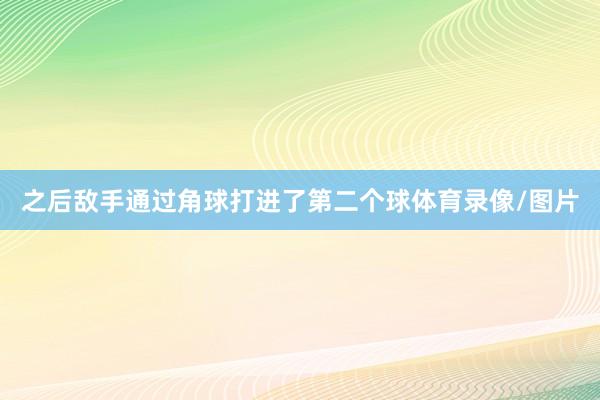 之后敌手通过角球打进了第二个球体育录像/图片