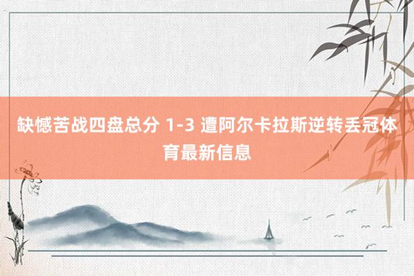 缺憾苦战四盘总分 1-3 遭阿尔卡拉斯逆转丢冠体育最新信息