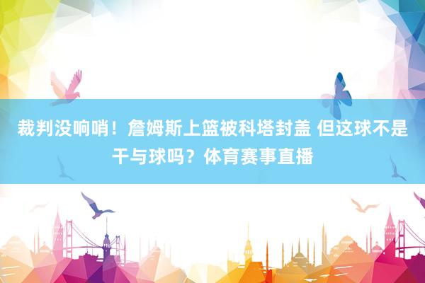 裁判没响哨！詹姆斯上篮被科塔封盖 但这球不是干与球吗？体育赛事直播