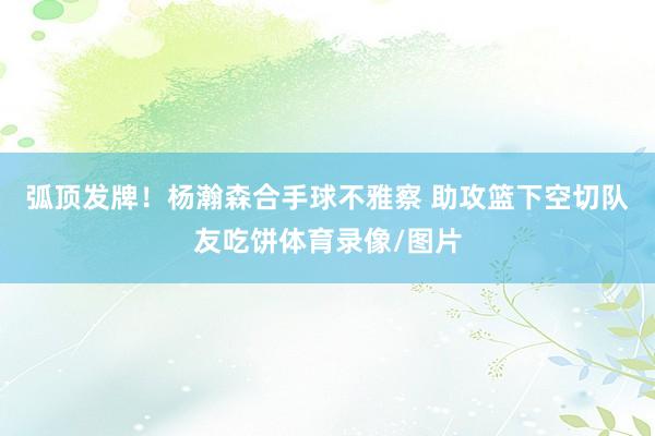 弧顶发牌！杨瀚森合手球不雅察 助攻篮下空切队友吃饼体育录像/图片