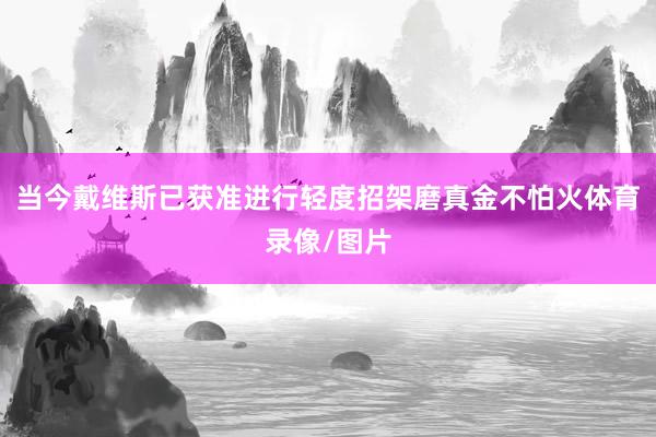 当今戴维斯已获准进行轻度招架磨真金不怕火体育录像/图片