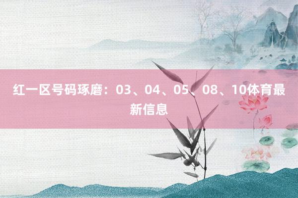 红一区号码琢磨：03、04、05、08、10体育最新信息