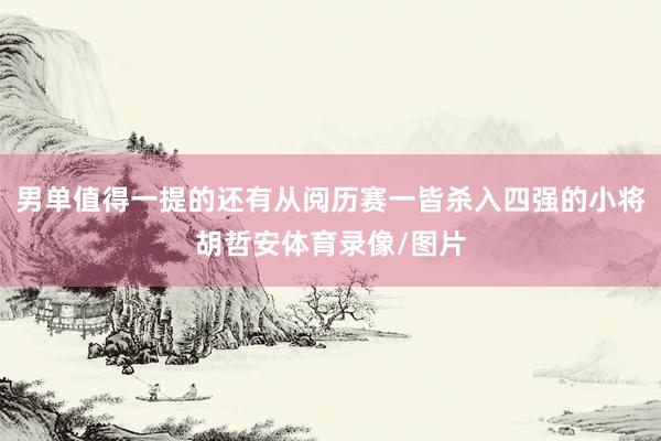 男单值得一提的还有从阅历赛一皆杀入四强的小将胡哲安体育录像/图片